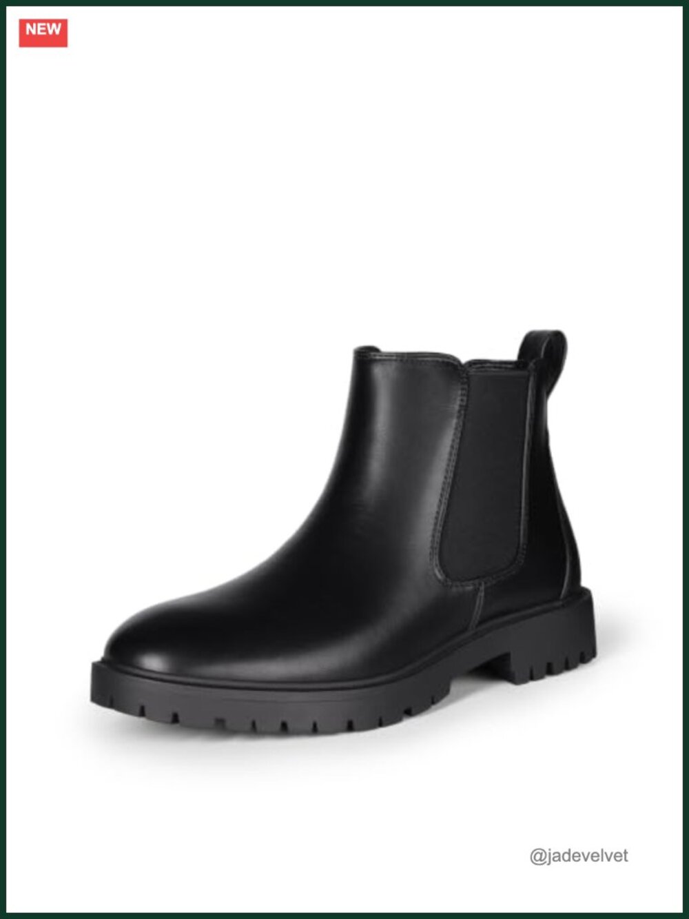 Women's Chelsea Ankle Boots Faux Leather Slip-On Heeled Almond Toe